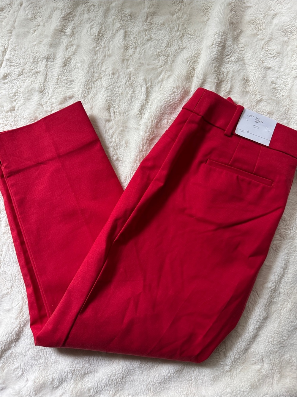 LOFT the riviera pant Red Julie Cropped Pants size 4 new with tags